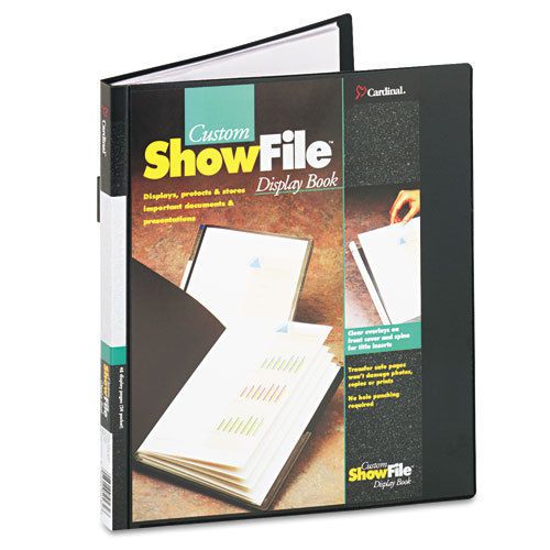 Showfile display book w/custom cover pocket, 24 letter-size sleeves, black for sale