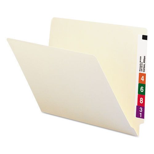 Shelf Folders, Straight Cut, Single-Ply End Tab, Letter, Manila, 100/Box