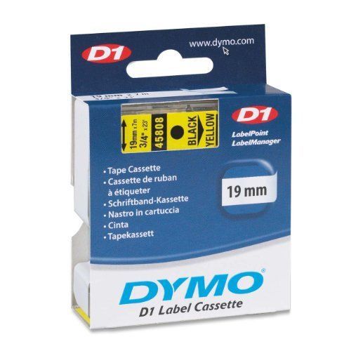 Dymo 45808 black print/ yellow tape 3/4 x 23 (dym45808) for sale