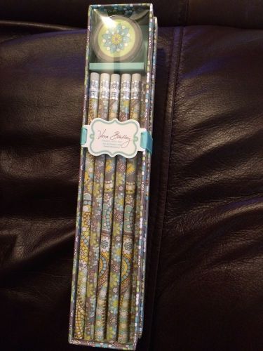 ~ NEW VERA BRADLEY Set of 10 Pencils and sharpen ~ Lemon Parfait