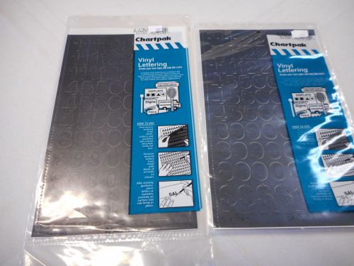 Chartpak Vinyl Numbers 3/4&#034;- Two   Packs  # 01120 (NEW) Black