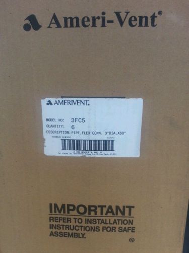 6-AMERI-VENT 3FC5 Flexible Pipe Section,3 In Dia.,5 ft. L