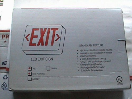 Thomas &amp; betts led exit sign plastic  self powered model red led elx400r for sale