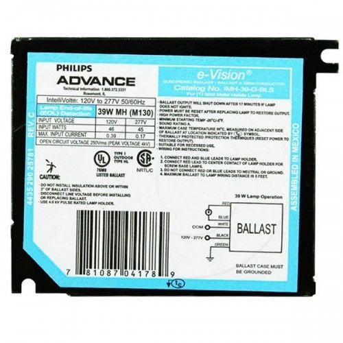 Philips advance imh-39-g-bls 39w 120/277v 50/60hz metal halide ballast for sale