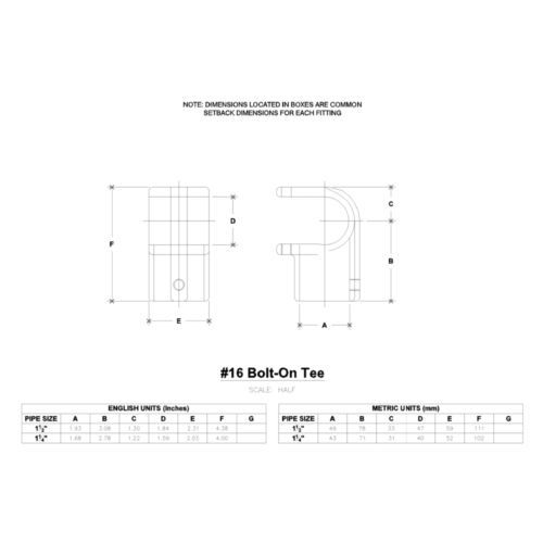 Hollaender 16-8 Bolt-On Tee Aluminum Magnesium 1-1/2&#034; IPS (1.94&#034; ID)