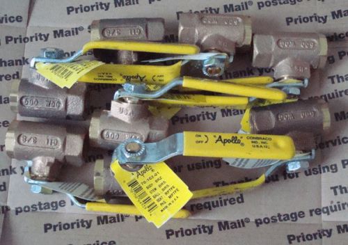 Apollo 3/8&#034; Quarter Turn Valves Lot Of 8 No.70-102-01 Br New