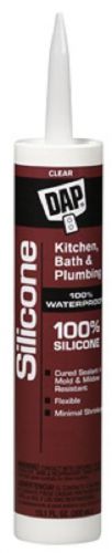 Dap 10.1 OZ, Clear, Kitchen &amp; Bath 100% Silicone Sealant, 08648