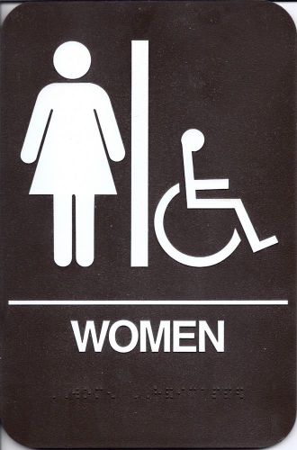 ADA BRAILLE SIGN &#034;WOMEN/W CHAIR&#034;  #P102BR      6X9