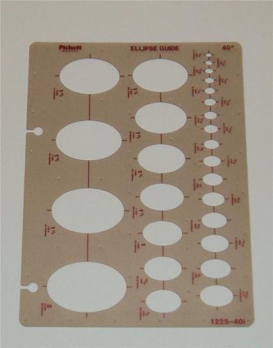 Pickett Ellipse Guide Template 40 Degree 1225-40i  / USED