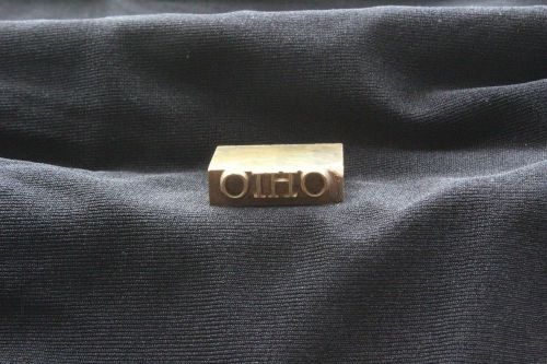 Bookbinding-Brass-Press-Blindstamping-Leather-Gilt-Gilding-Design-Book-&#034;OHIO&#034;