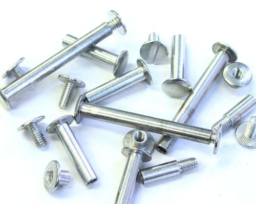 100 - 1/4&#034; Aluminum Bookbinder Chicago Posts &amp; Screws