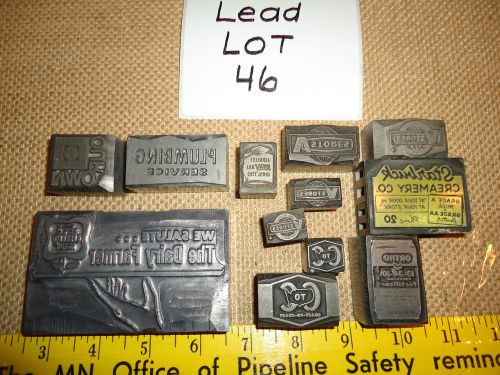 VTG Letterpress Metal WOOD LEAD Printers Blocks ADVERTISING #46