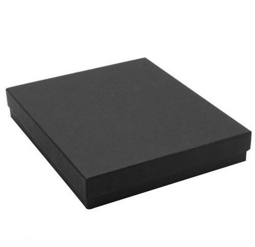 Lot of 12 pcs 8 1/8&#034;x5 5/8&#034;x1 3/8&#034; Matte Black Cotton Filled Jewelry Boxes