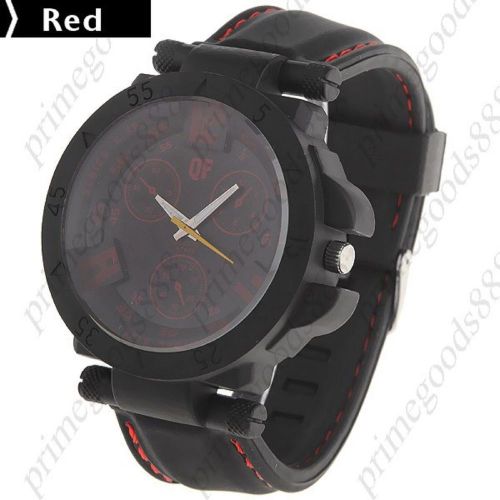 Rubber Band Quartz Wrist Sub Dials Free Shipping Red Men&#039;s