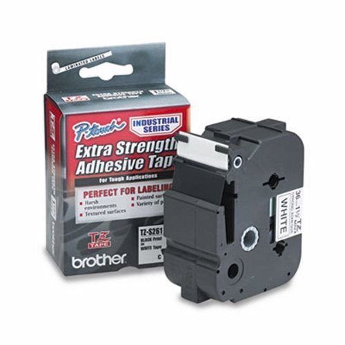 Brother TZ Extra-Strength Adhesive Labeling Tape, Black/White (BRTTZES261)