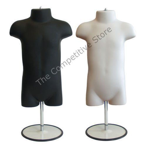 2 infant mannequin forms w/ metal base boys &amp; girls 9-12 months - black + flesh for sale