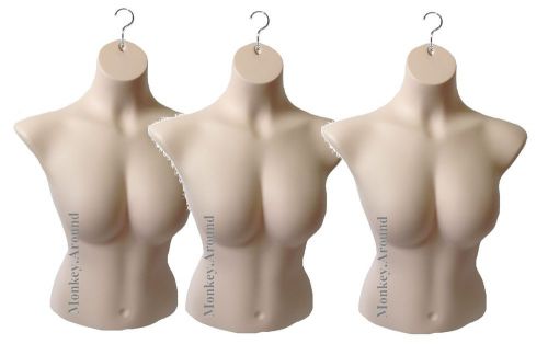 Set of 3 Female Hanging Mannequin Women Display Bra Torso Body Dress Form NEW