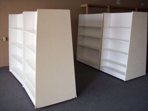 Gondola Store Shelving ADJUSTABLE  Wood Shelves Double Sided on Wheels in AR