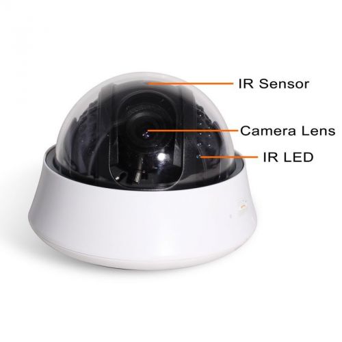 Zmodo cm-s22129bg-a 420tvl 4-9mm vari-focal 65&#039; ir indoor dome camera  audio for sale