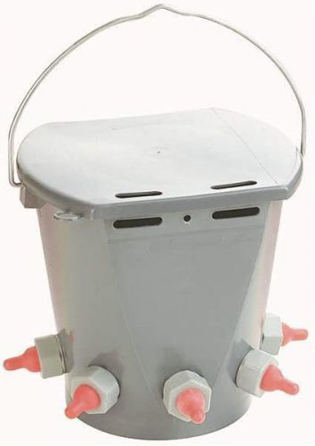 LAMB FEEDER BUCKET 5 RED TEAT Sheep Kid Goat Milk Powder c/w HANGING BRACKET