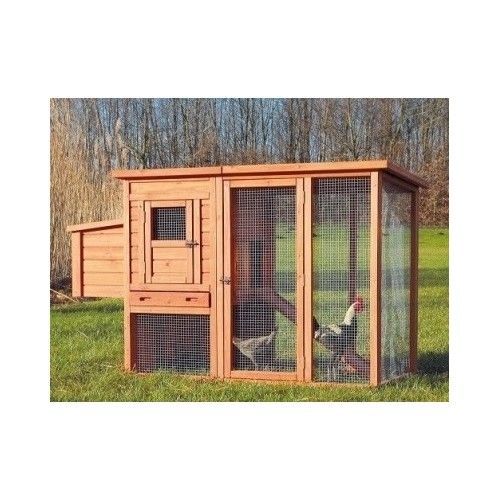 Chicken Coop Nest Farm Eggs Wooden House Hen Pen Run Enclosed Pet Box Poultry