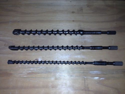 (3) BLACK + DECKER -MACHO 2-  Carbide 1-1/4&#034; 1&#034;  3/4&#034;  MASONRY HAMMER DRILL BITS