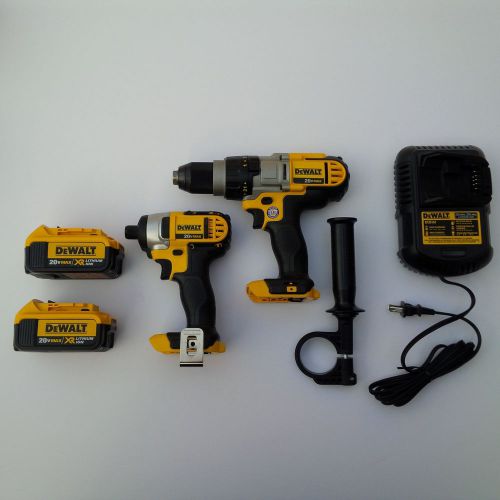 Dewalt DCD985 20V 1/2 Hammer Drill,DCF885 1/4 Impact, 2 DCB204 Batteries,Charger