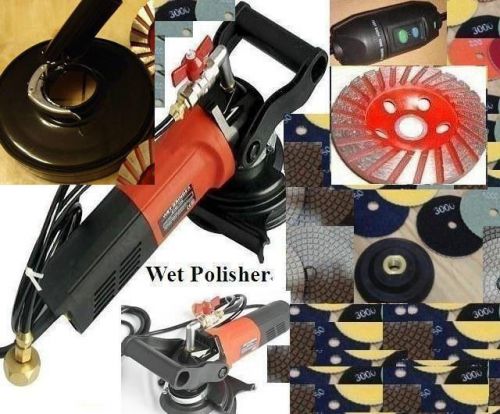 Dust free wet polisher shroud 4&#034; diamond polishing 45 pad 5 cup concrete stone for sale