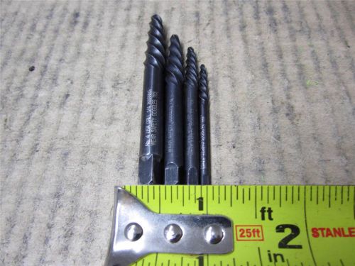 AIRCRAFT TOOLS 4 PC SPIRAL FLUTE SCREW EXTRACTORS MECHANIC TOOL