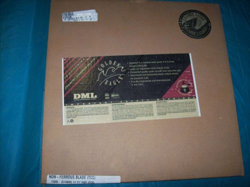 DML Saw Blade 74095 4XD48 14&#034;X1&#034;X80T Non Ferrous Blade Carbide Tipped