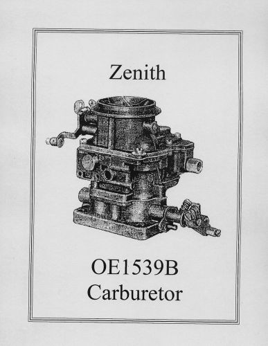 Zenith OE1539B Carburetor Manual