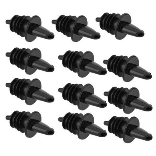 12pcs Black Plastic Liquor Pourer Free Flow Wine Bottle Pour Spout Stopper Dozen