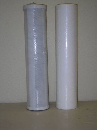 2 BIG BLUE WATER FILTERS: SEDIMENT &amp; CARBON BLOCK 4.5 X 20&#034;