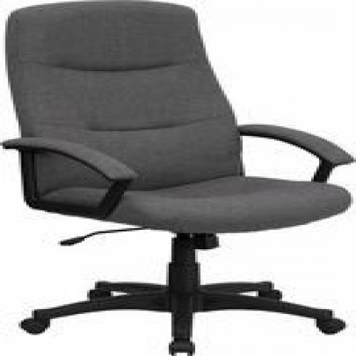 Flash Furniture BT-134A-GY-GG High Back Gray Fabric Executive Swivel Office Chai