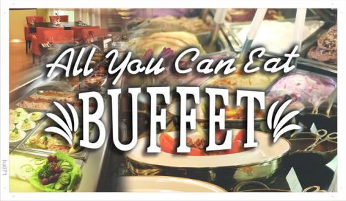 ba071 Buffet All you can eat Banner Shop Sign