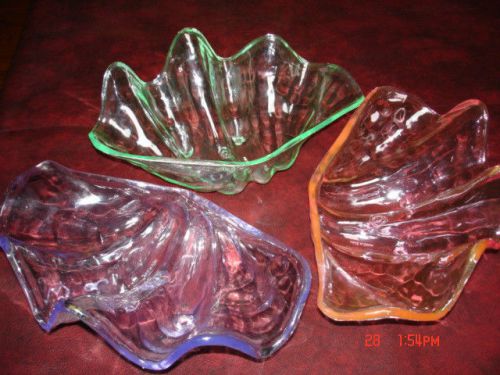 Clam shell buffet side dish 9&#034; Carlisle 405-339-07 clear SAN plastic SET OF 3