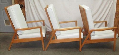 3 Waiting Room Chair Dentist Office Danish Modern Carrom Padded Nursing Home djm