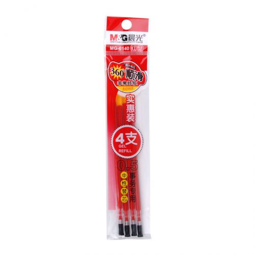 4pcs M&amp;G MG-6140 0.5mm Refill, Red