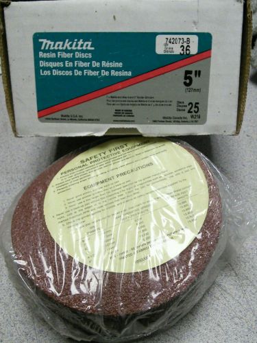 Makita 36 grit 5 inch resin fiber disks 25 count