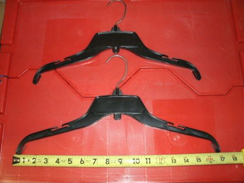 100 black top shirt adult clothes hangers 15&#034; &amp; 17&#034; plastic, metal swivel hook for sale