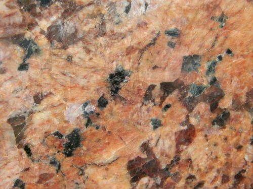 GRANITE ISLAND SLAB - BEVELED &amp; POLISHED - TAN, ROSE, BLACK, PINKS &amp; CRYSTAL