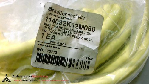 BRAD CONNECTIVITY 114032K12M080 - TPE FLEX CABLE, MINI CHANGE ASSEMBLI, NEW*