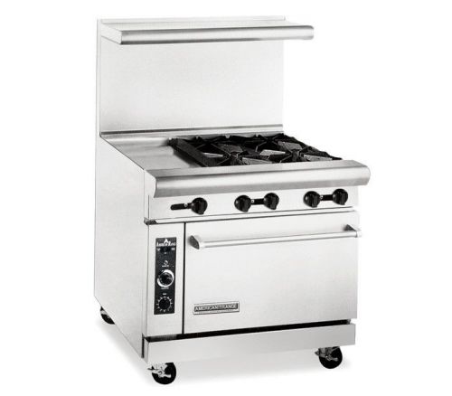 American Range AR12G-4B, 36 inch Heavy Duty 4 Burner &amp; 12 inch Griddle Gas Range