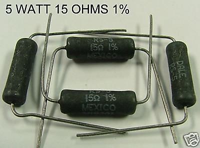 ( 10 PC. ) RESISTORS 5 WATT  1%, DALE ( CHECK VALUE LIST )