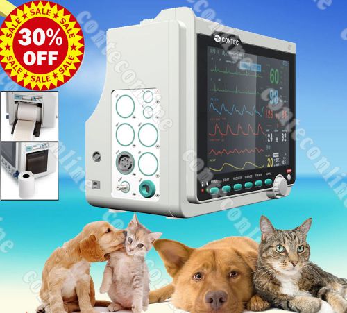 New icu vet veterinary monitor ecg, nibp, spo2, pr, resp?temp?printer?cms6000b for sale