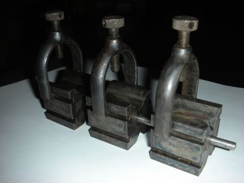 L.S. STARRETT CO.~Set of 3 V-BLOCKS No. 271, 3 CLAMPS, &amp; ALIGNING ROD Nice