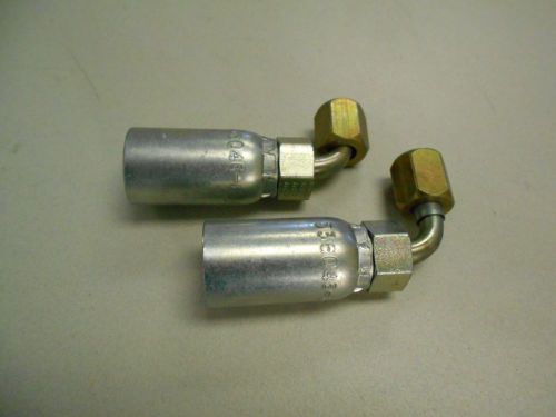 33604e-664 weatherhead 1/4&#034; sae 37 degree female crimp fitting 1/4&#034; hose (qty 2) for sale