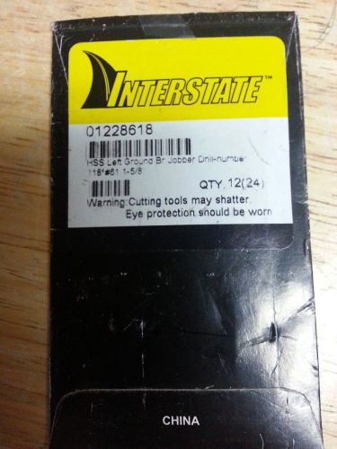 Interstate - jobber length drill bits size  #61-1-5/8   left hand for sale