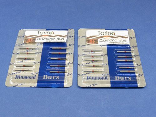 Dental Lab Diamond Burs Conical Trunk Fine TF-12F FG Kit /2 Pack 20 Pcs TORINO