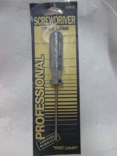 SCREWDRIVER 1/8&#034; X 3&#034; CABINET 3 PCS TRUE CRAFT FLAT TIP 5202C (LL2351)